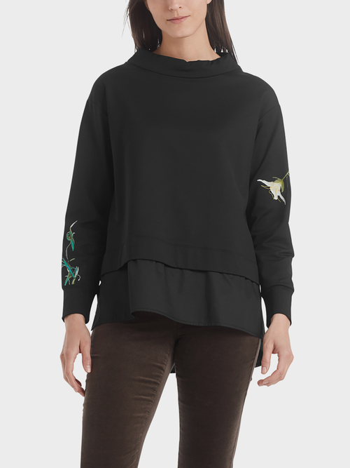 Feminines Sweatshirt mit Stickerei