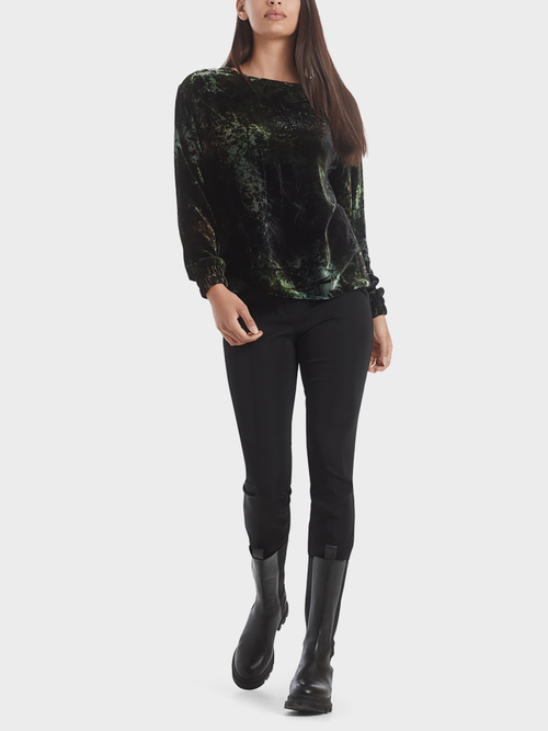 Printed velvet sweatshirt