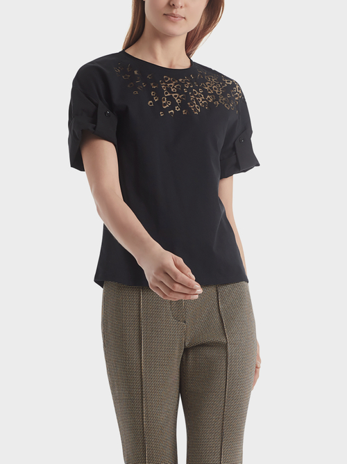 Katoenen shirt met blousemouwen