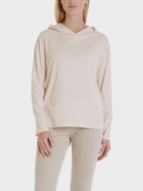 Hoodie top in cotton jersey