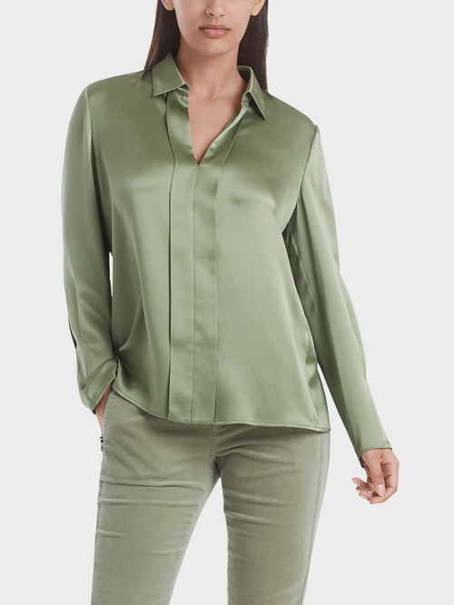 Elegant blouse-style top in silk satin
