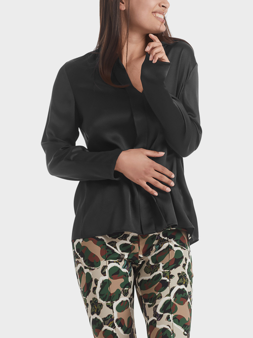 Elegant blouse-style top in silk satin