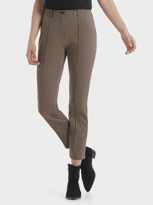 Jacquard pantalon met klein motief