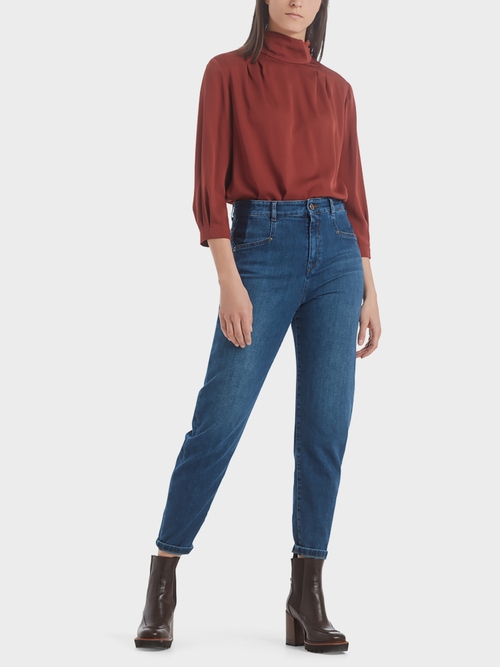Weite High-Waist-Jeans