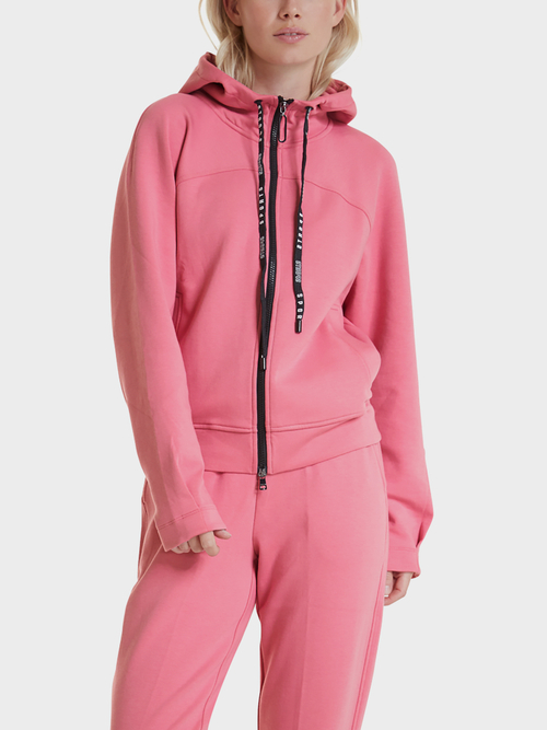 Hooded jacket in stretch cotton