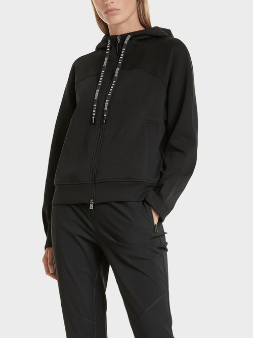 Hooded jacket in stretch cotton