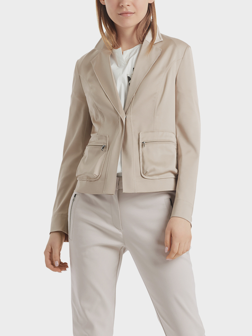 Satin blazer with sporty details