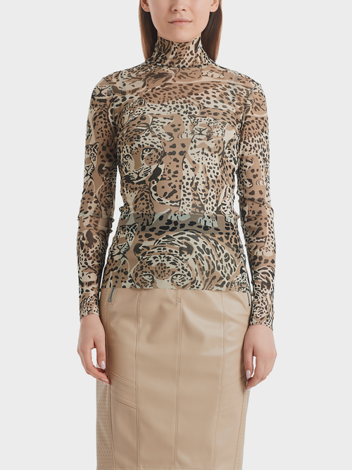 Schmales Shirt mit Leo Print