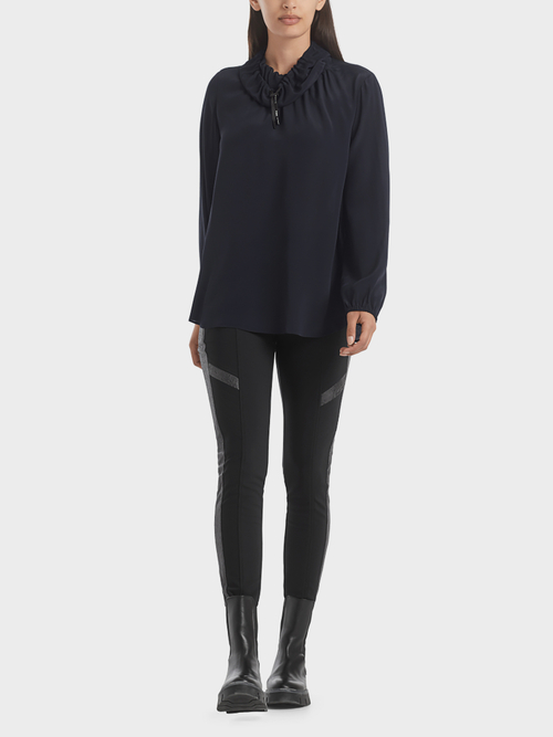 Blouse-style top in viscose and silk