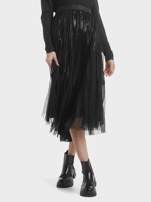 Two-piece skirt with gloss effect