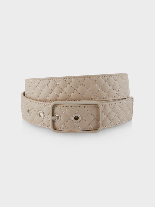 Topstitched leather belt