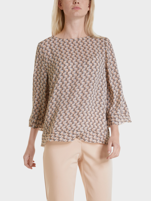 Blouse-style top with leopard pattern