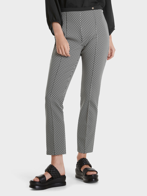 Stretchhose mit Karo-Kleinmuster