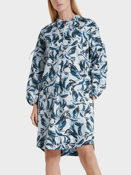 Baumwollkleid mit Bird-Print