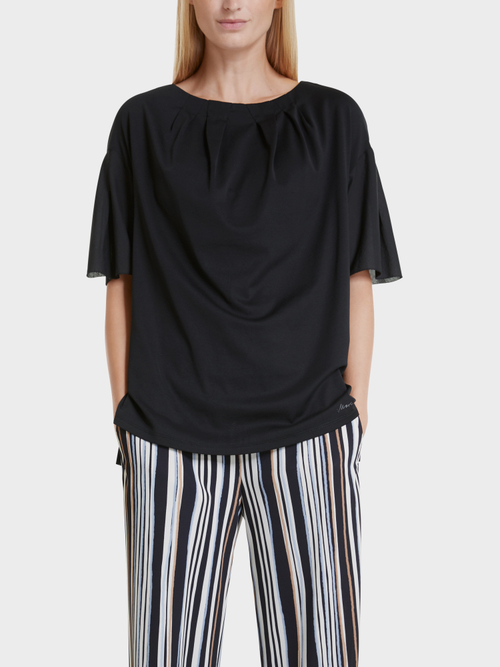 Baumwollshirt mit Faltendetails