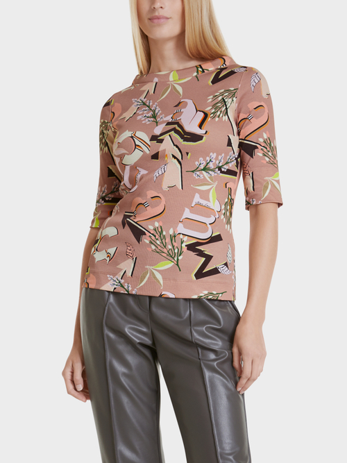 Cotton top with letter print