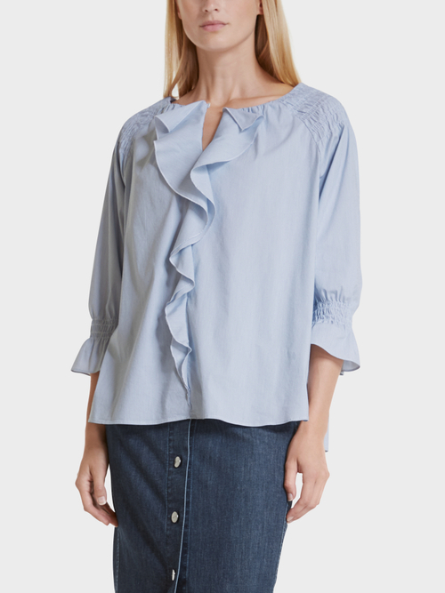 Volantbluse aus Baumwollmix