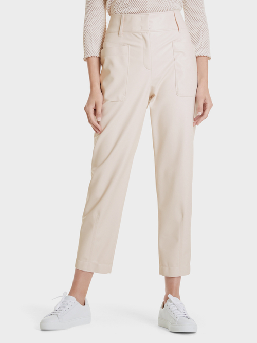 High-Waist-Hose aus Fun-Nappaleder