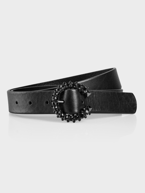 Ledergürtel mit Strass-Schließe
