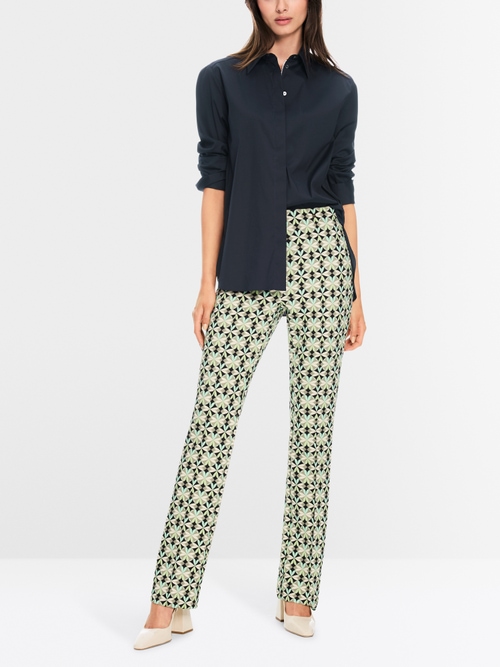 Stretchkatoenen overhemdblouse