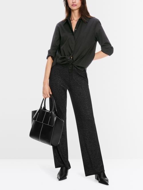 Stretchkatoenen overhemdblouse