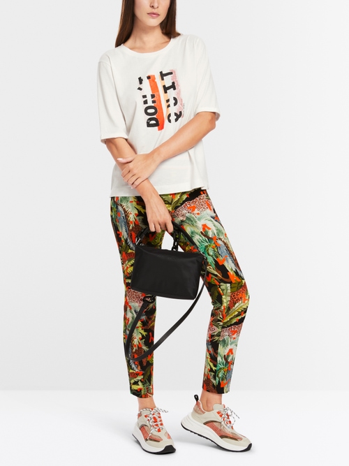 Baumwoll-T-Shirt mit Schrift-Print