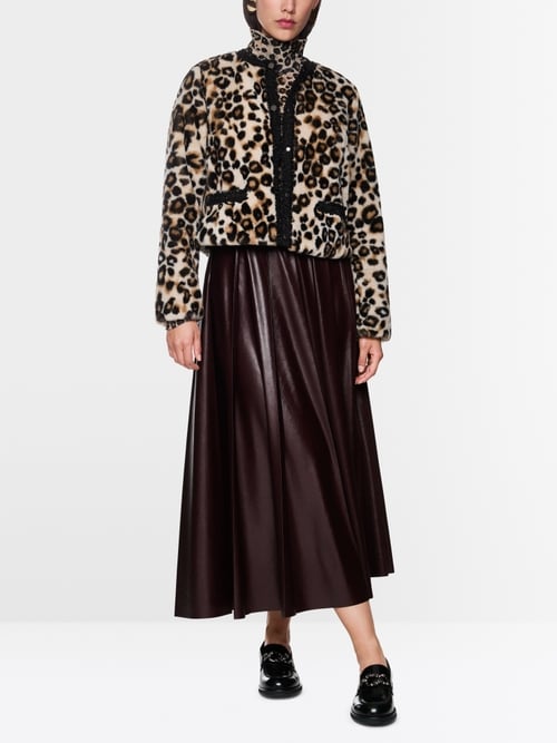 Veste courte imprimé léopard