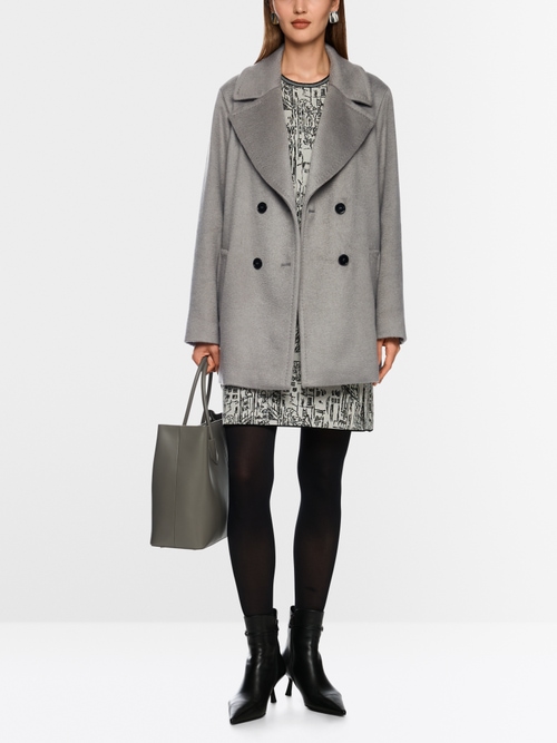 Double-breasted wool coat
