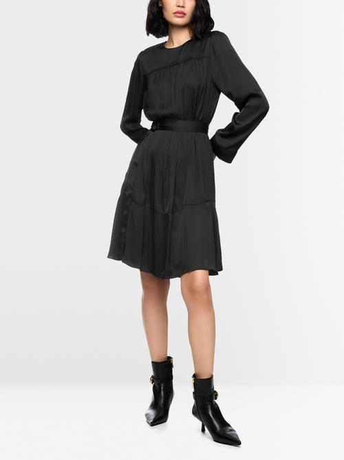 Mini-jurk met volants en riem
