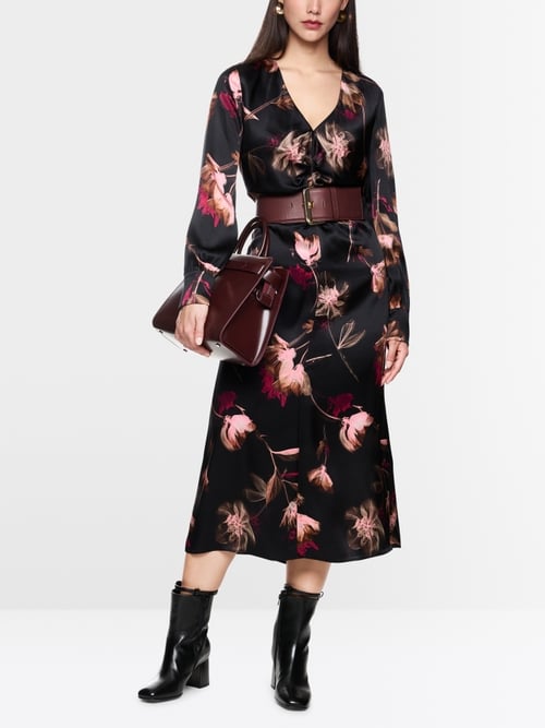 Robe en soie à imprimé floral
