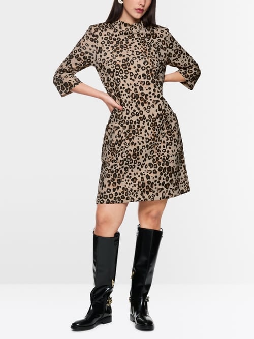 Robe léopard en jersey scuba