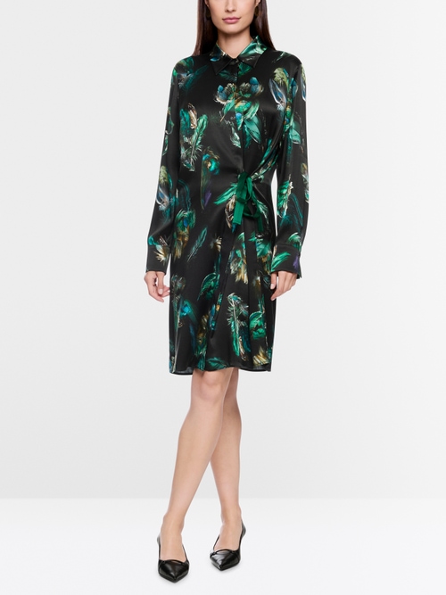 Robe en soie avec imprimé plumes