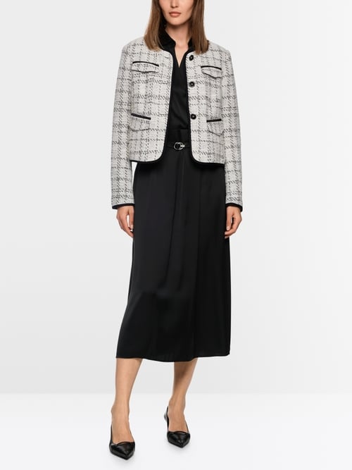 Veste jacquard avec détails contrastés