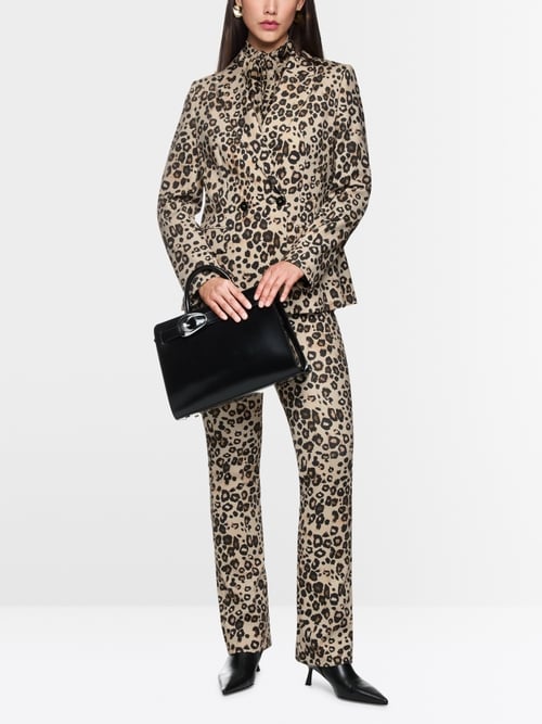 Leo-Print Blazer aus Scuba-Jersey