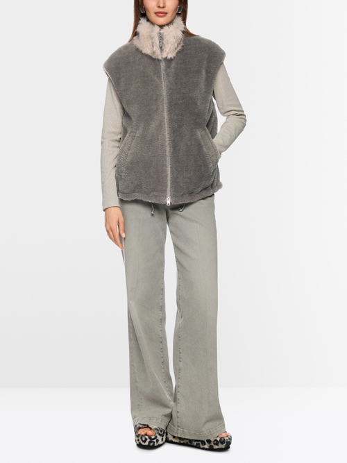Gilet douillet avec col en fausse fourrure