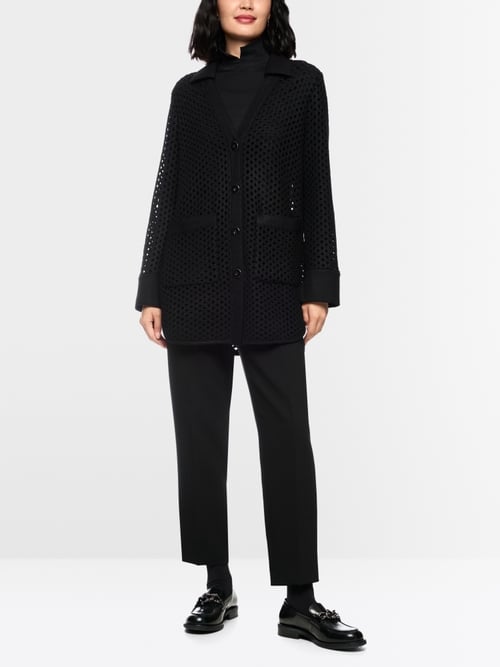 Cardigan met rasterlook, Knitted in Germany