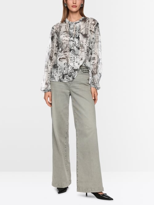 CITY-print blouse van gerecycled materiaal