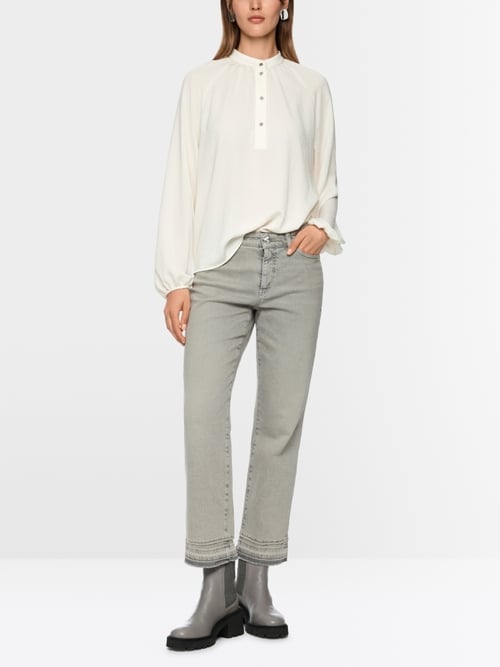 Blouse met opstaande kraag “Rethink Together”