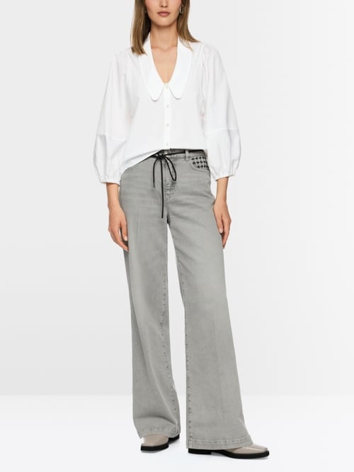 Katoenen blouse met volumemouwen