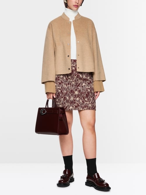 Mini-jupe avec motif jacquard floral