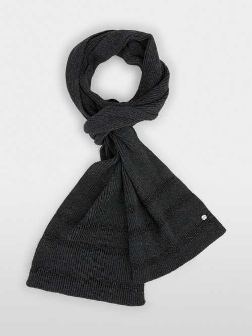 Écharpe à rayures et fils lurex
