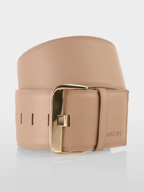 Large ceinture en cuir de vachette