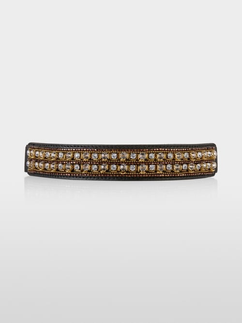 Ceinture en cuir avec détails perlés