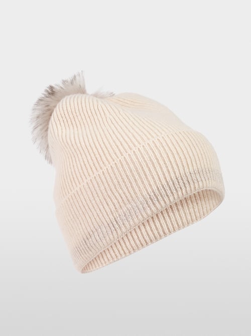 Bonnet en maille fine avec application de fleurs