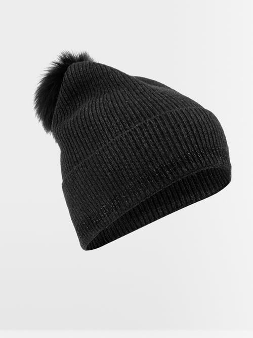 Bonnet en maille fine avec application de fleurs