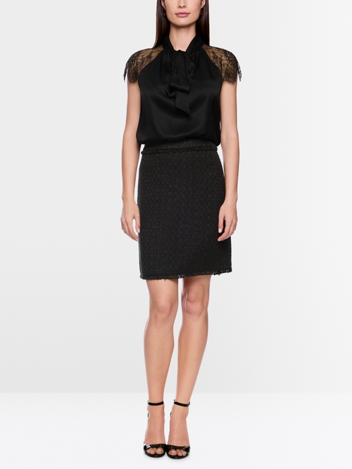 Bouclé rok met franjes