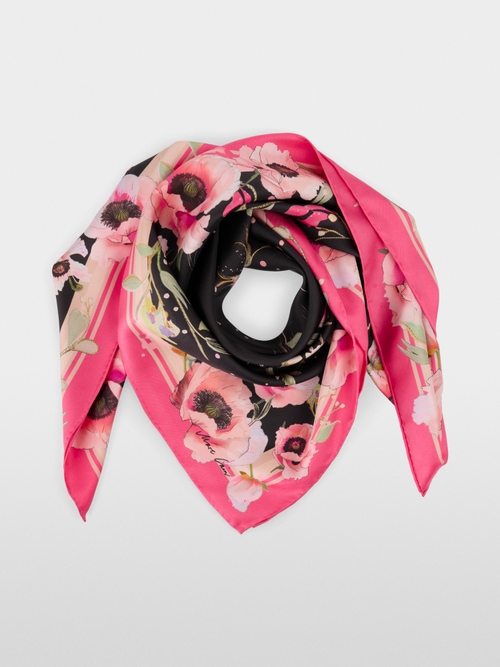 Zijden sjaal met bloemenmotief