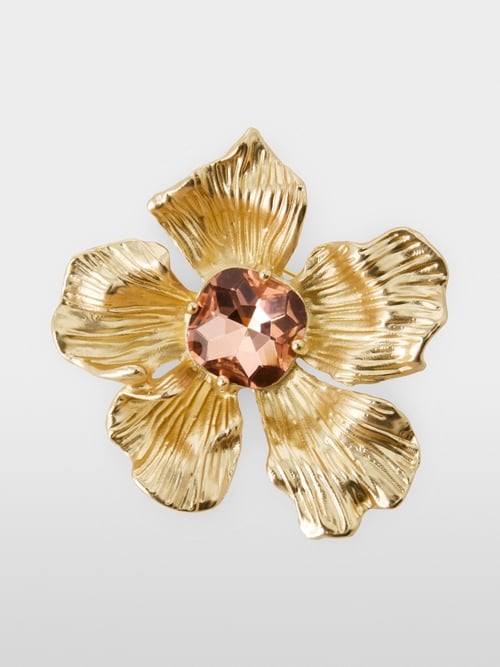 Goldfarbene Blumen-Brosche