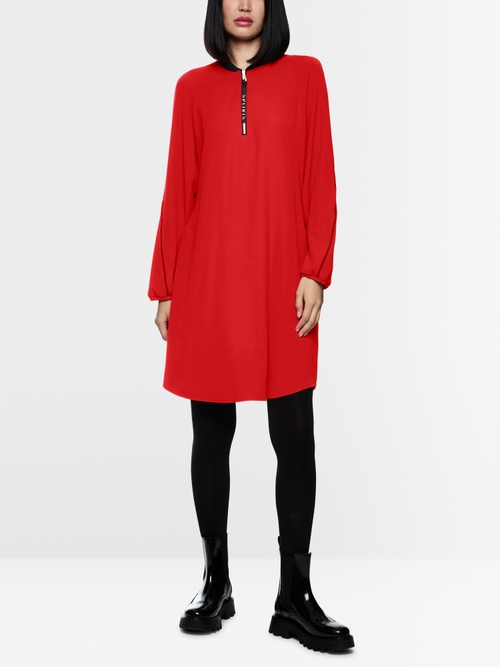 Kleid mit Zipper und Raffdetail