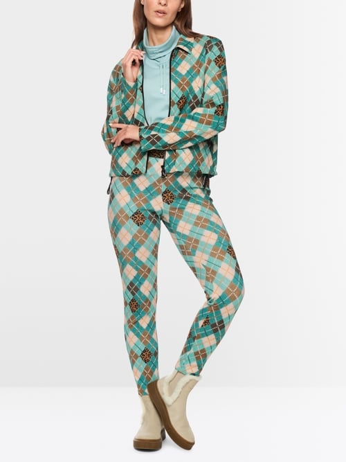 Scuba-Jacke mit Argyle und Leodetails